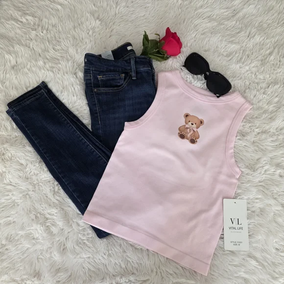 Pink Teddy Bear Tank Top - Picture 4 of 8